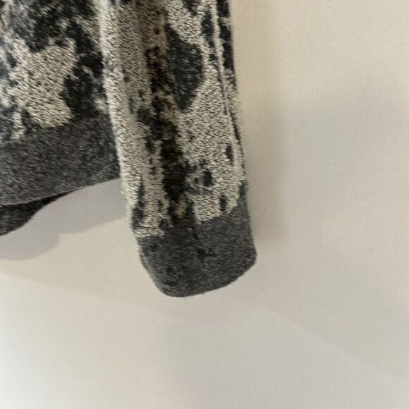 CHASER Teardrop gray white textured zip sweater moto jacket large - Picture 6 of 9